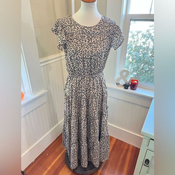 Animal Print Tiered Ruffled Maxi Dress Large Unleash Your Inner Glam-Zebra! - Picture 8 of 14